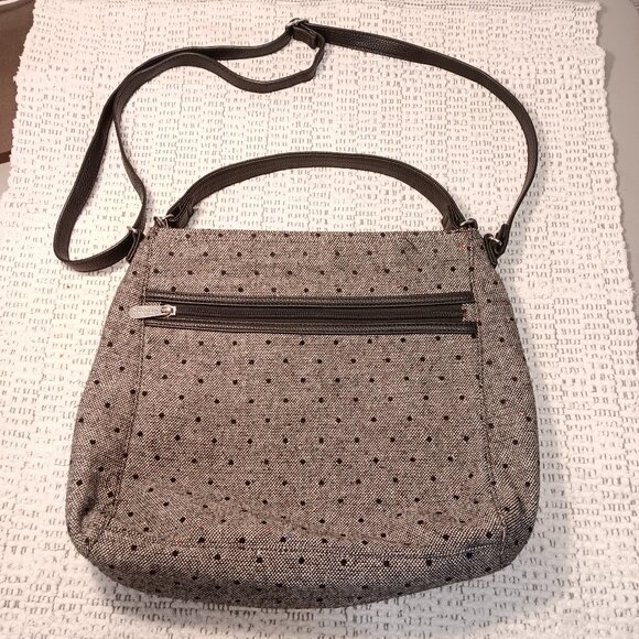 thirty-one women's 'Everything' black tweed dot 3 way adjustable purse bag - Picture 1 of 15